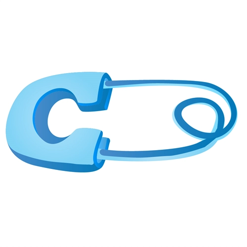 Baby Shower Blue Safety Pin Sticker